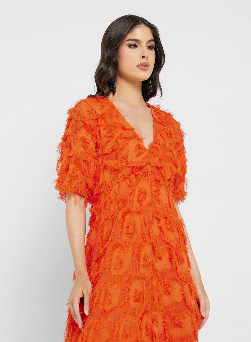 YAS Fringed Midi Dress - Image 3