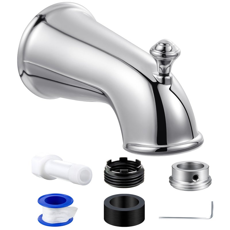 Dreyoo Tub Spout Universal Fits 12 Copper Pipe 12 IPS and 34 IPS Bathroom Bathtub Faucet with Adapters and Hex WrenchChromeClassic - Image 2