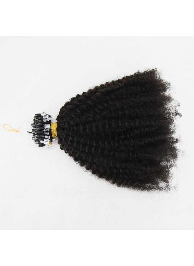 BTWTRY Micro Rings Loop Hair Extensions Afro Kinky Curly 1G/Strand 100G 4B 4C Micro Link Extensions Hair Brazilian Virgin Human Hair For Black Women (16Inch Natural Color)  - Image 3
