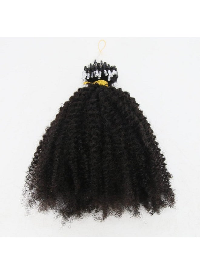 BTWTRY Micro Rings Loop Hair Extensions Afro Kinky Curly 1G/Strand 100G 4B 4C Micro Link Extensions Hair Brazilian Virgin Human Hair For Black Women (16Inch Natural Color)  - Image 5