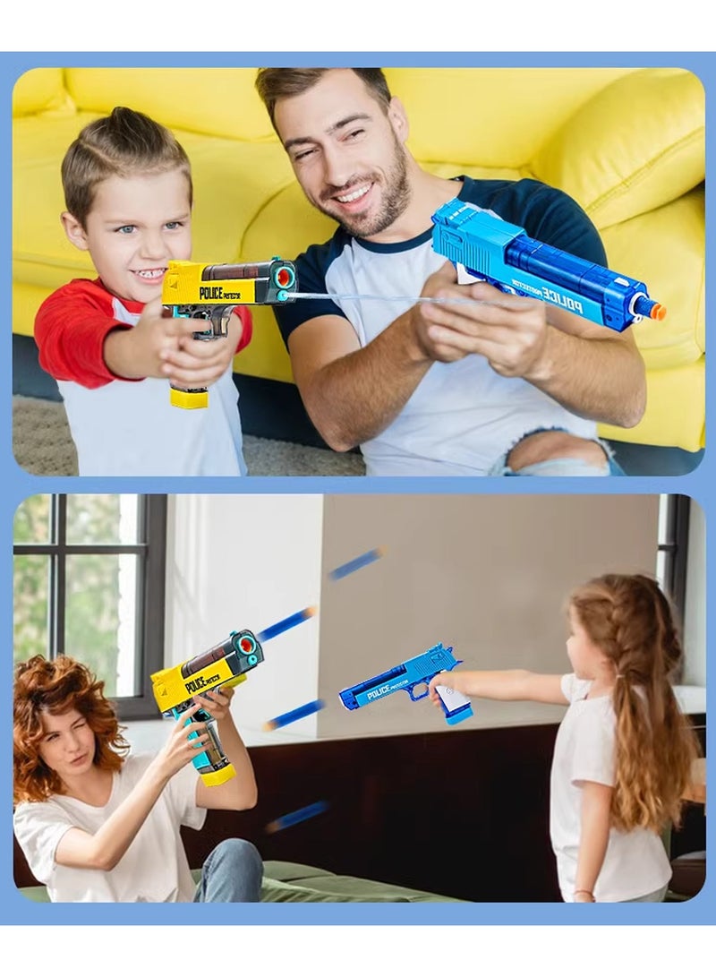 2 in 1 Soft Bullet Gun and Water Gun with Handcuff, Police Badge, Child Police Role Play Toy Game Set for Kids - Image 4