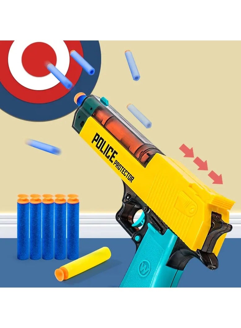 2 in 1 Soft Bullet Gun and Water Gun with Handcuff, Police Badge, Child Police Role Play Toy Game Set for Kids - Image 5