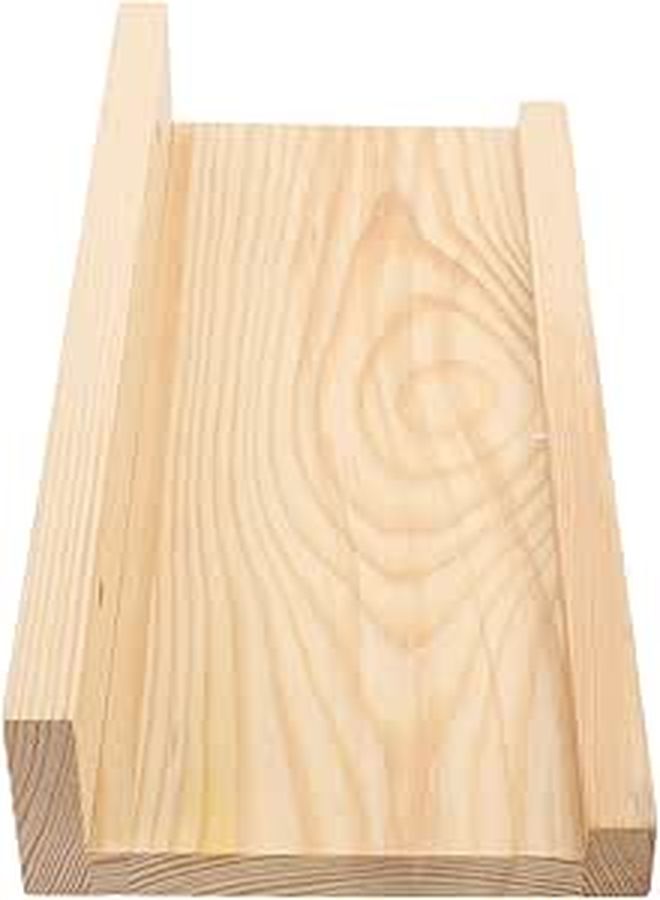 Solid Wood Floating Wall Shelf 30x14cm Rustic Mounted Storage Rack for Living Room Kitchen - Image 1