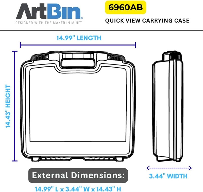 ArtBin 6960AB Quick View Deep Base Carrying Case, Portable Art & Craft Storage Box, 14.5" x 15", Clear - Image 4