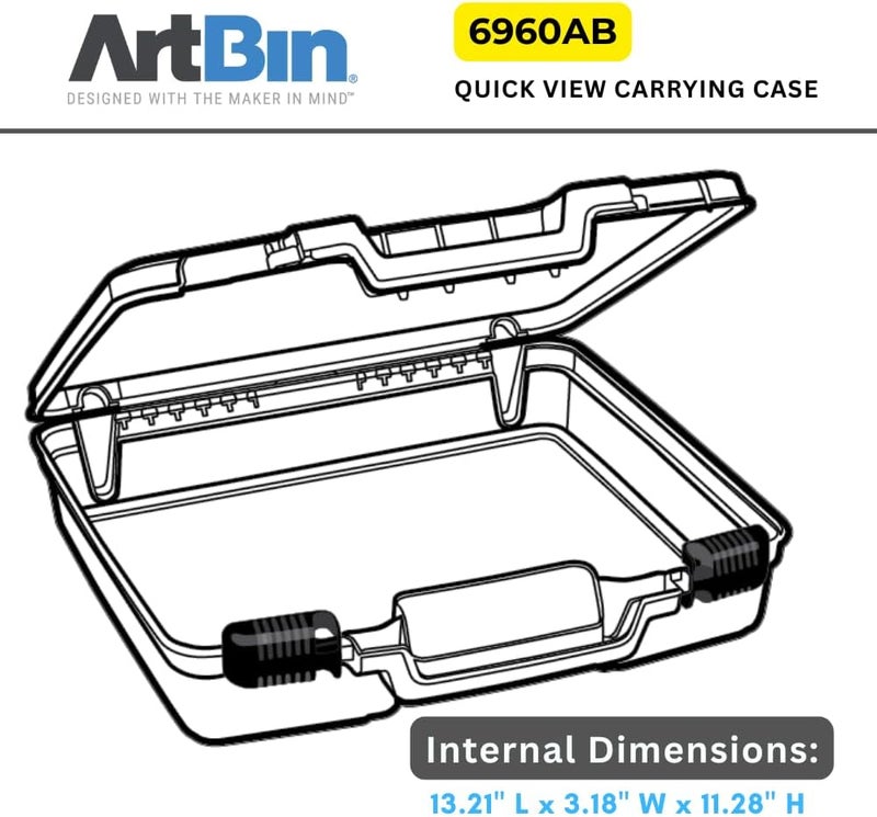 ArtBin 6960AB Quick View Deep Base Carrying Case, Portable Art & Craft Storage Box, 14.5" x 15", Clear - Image 3