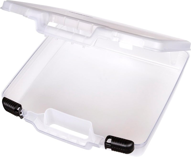 ArtBin 6960AB Quick View Deep Base Carrying Case, Portable Art & Craft Storage Box, 14.5" x 15", Clear - Image 1