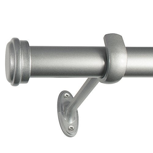 Decopolitan End Cap Single Curtain Rod Set, 18 to 36-Inch, Steel, Nickel - Image 1