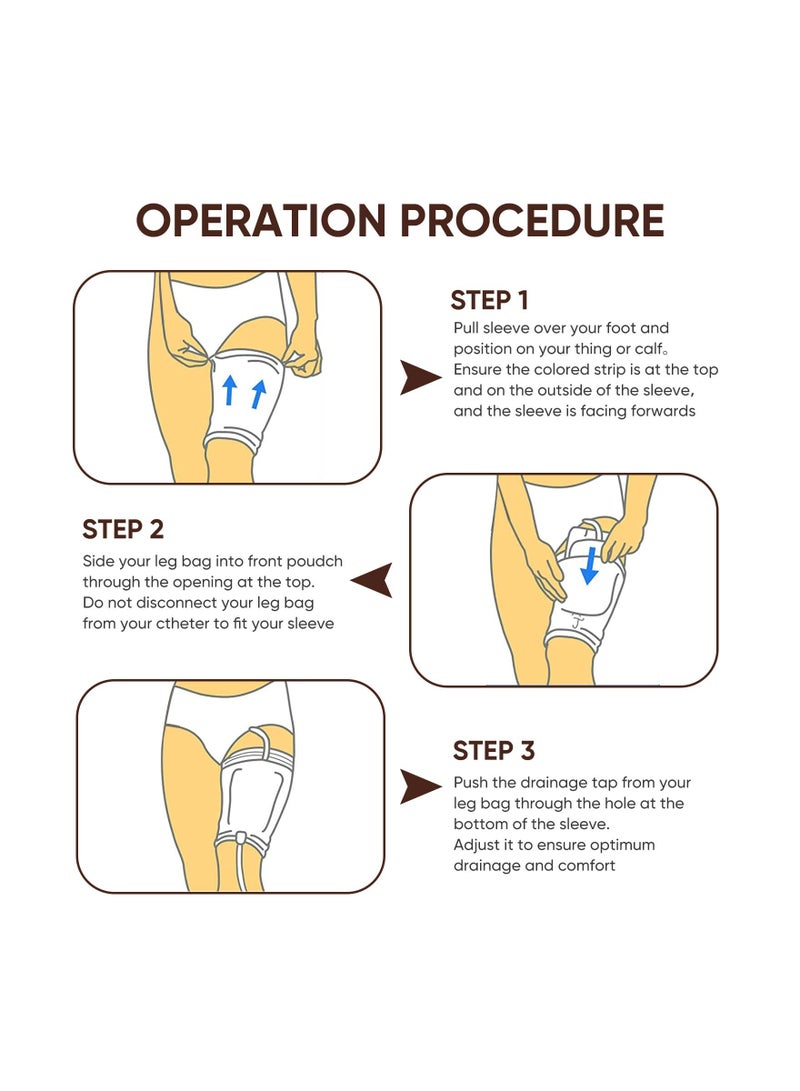 KASTWAVE 4 PCS Catheter Leg Bag Holder, Fabric Catheter Sleeves, Urinary Catheter Bag, Covers Drainage Bag Covers, Washable Catheter Supplies, for Men Women Patients Legs Wheelchairs Catheter - Image 4