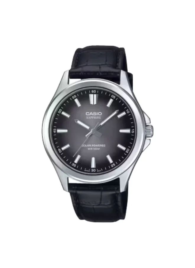 CASIO Men's Leather Analog Watch MTS-RS100L-1AVDF - 41.7 mm