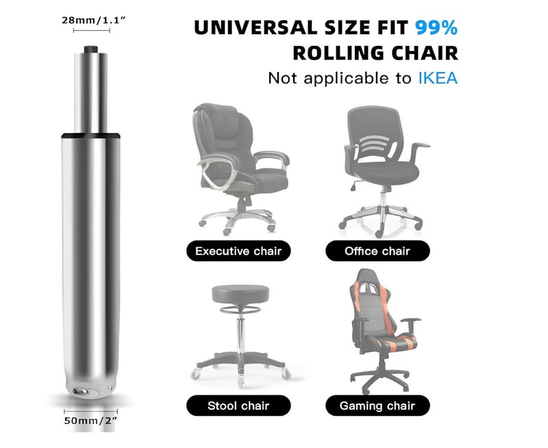 SHREYANSH Office Chair Gas Lift CylinderOffice Chair Replacement PartsUniversal Size Fits Most ChairsHeavy Duty Gas Lift HydraulicPneumatic Piston for Office Chair Alloy Steel - Image 3