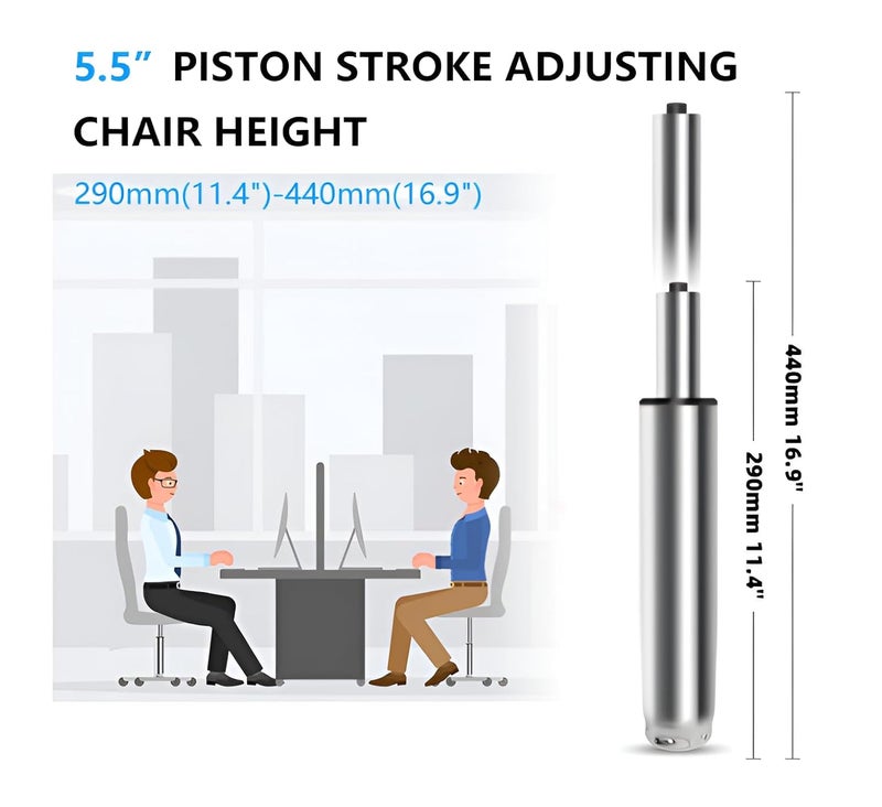 SHREYANSH Office Chair Gas Lift CylinderOffice Chair Replacement PartsUniversal Size Fits Most ChairsHeavy Duty Gas Lift HydraulicPneumatic Piston for Office Chair Alloy Steel - Image 2