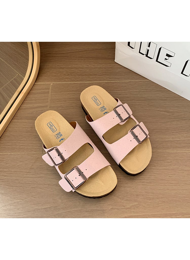 Generic Birkenstock Inspired Thick Sole Sandals Pink 