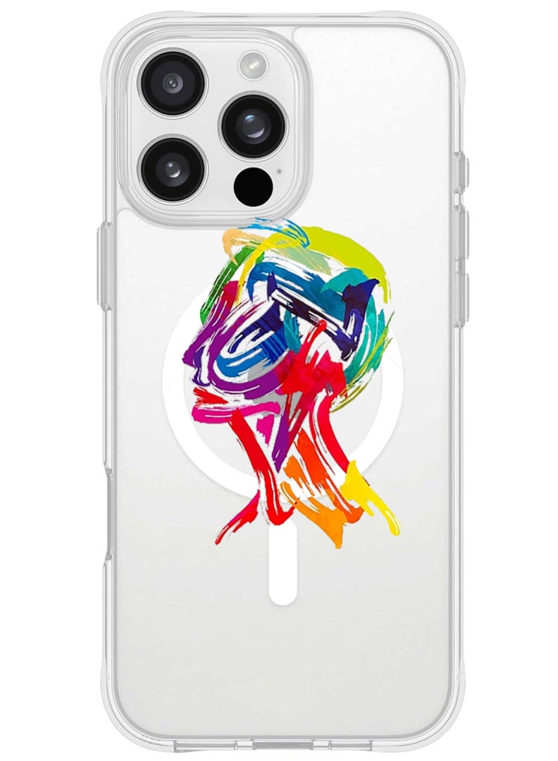 Theodor iPhone 16 Pro Max Magsafe Magnetic Case for iPhone Compatible with Wireless Charging, Shockproof Phone Bumper Cover - Face Paint 2 - Image 1