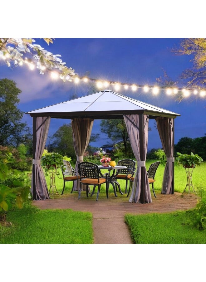 Pan Home Alvero Gazebo 300X300X270 Cm - Brown  - Image 2