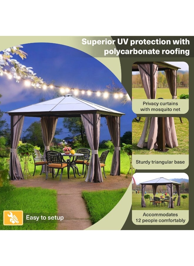 Pan Home Alvero Gazebo 300X300X270 Cm - Brown  - Image 3