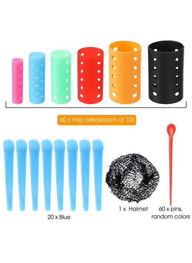 WILLBOND 141 Pcs Hair Rollers Set Include Plastic Hair Rollers with Pins and Clips(Mixed Color) - Image 3