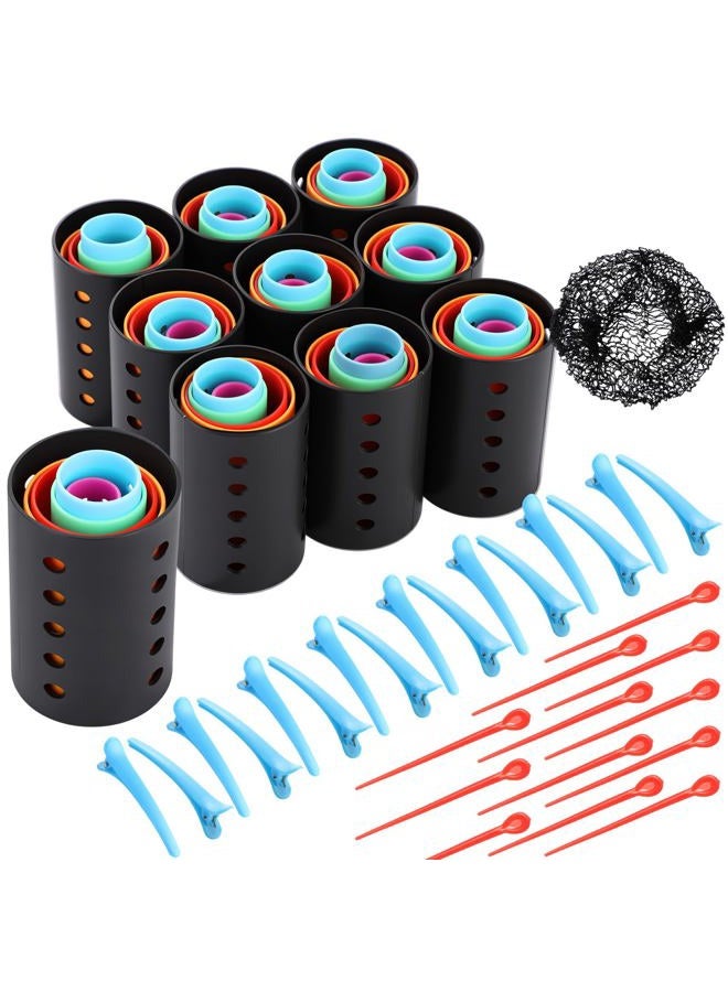 WILLBOND 141 Pcs Hair Rollers Set Include Plastic Hair Rollers with Pins and Clips(Mixed Color) - Image 1