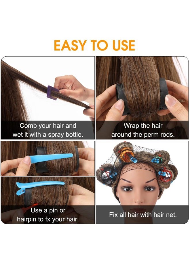 WILLBOND 141 Pcs Hair Rollers Set Include Plastic Hair Rollers with Pins and Clips(Mixed Color) - Image 4
