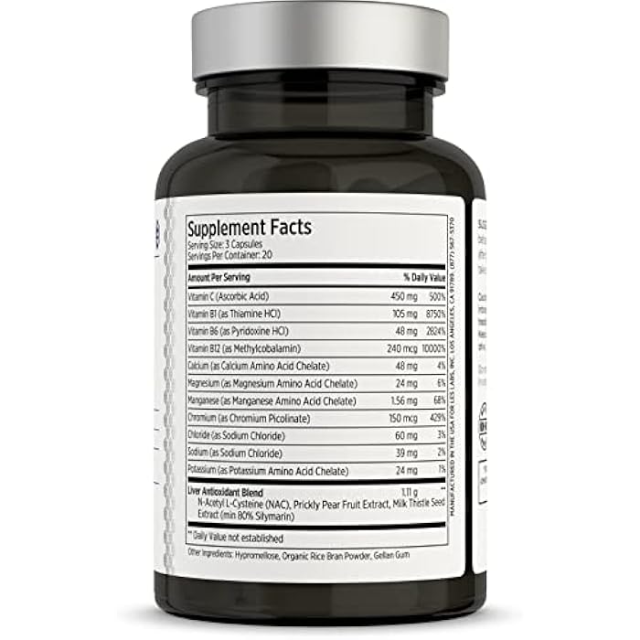 LES Labs DeToxx – Better Mornings & Recovery, Liver Support, Electrolyte Replenishment & Glutathione Support – Prickly Pear, Milk Thistle & NAC – Non-GMO Supplement – 60 Capsules - Image 2
