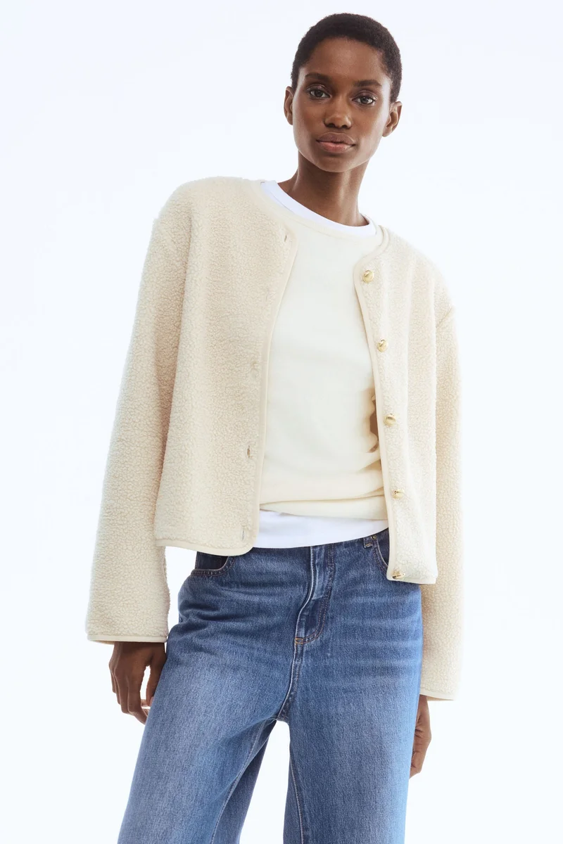 اتش اند ام جاكيت من نسيج تيدي