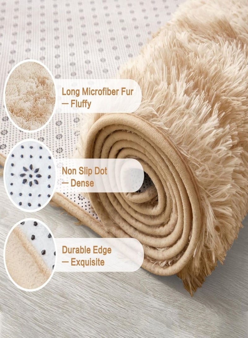 GOOTOY Modern Style Area Rug Non-Slip Super Soft Touch Living Room Bedroom Kitchen Decoration Of Carpet Floor Rug Fluffy Long Pile Rectangular 140x200cm - Image 3