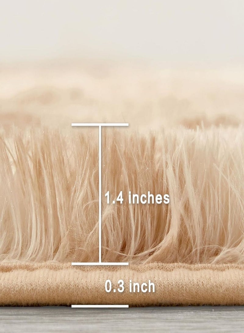 GOOTOY Modern Style Area Rug Non-Slip Super Soft Touch Living Room Bedroom Kitchen Decoration Of Carpet Floor Rug Fluffy Long Pile Rectangular 140x200cm - Image 5