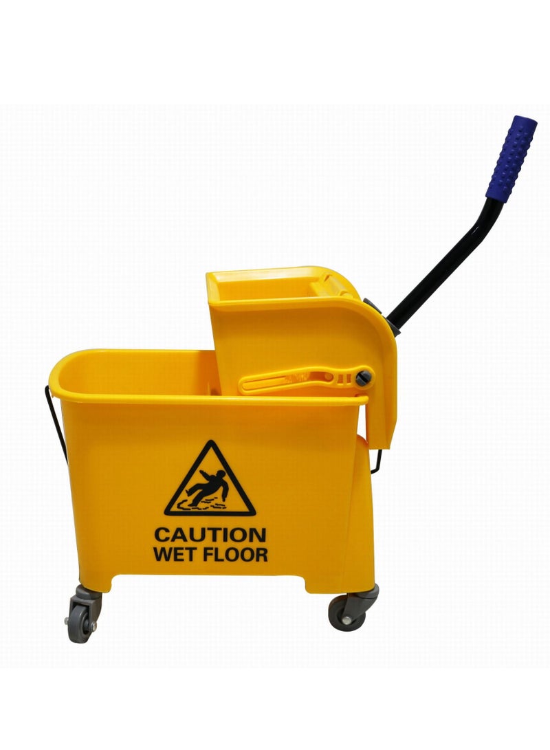 Commercial Mop Bucket with Wringer, Household Portable Mop Bucket, Ideal for Household and Public Places Floor, 21 Quart Capacity, Yellow - Image 2