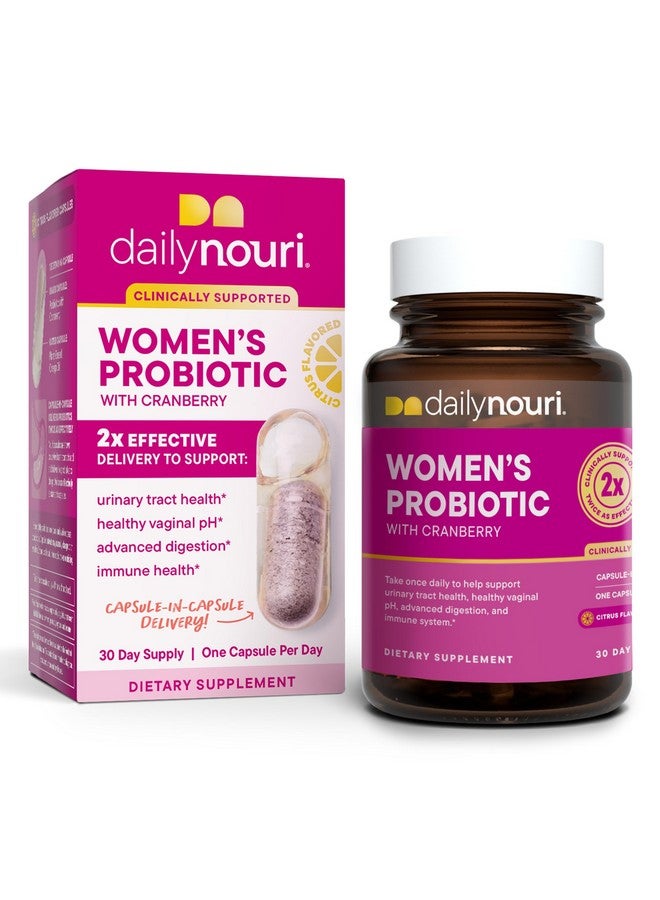 NOURI Daily Nouri Women’s Probiotic | Vaginal, Digestive, Immune Health & UTI Support | Whole Cranberry & Vegan Ahiflower Omega Oil | 30-Day Supply - Image 1
