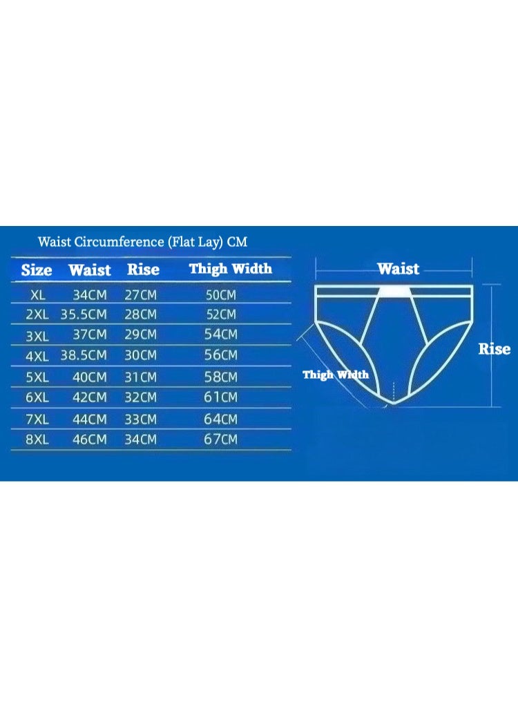 4 قطعة ملابس داخلية من القطن للرجال بحجم كبير XL-8XL 4XL 5XL 6XL 7XL 8XL، مع خصر مرتفع، 100 - Image 2