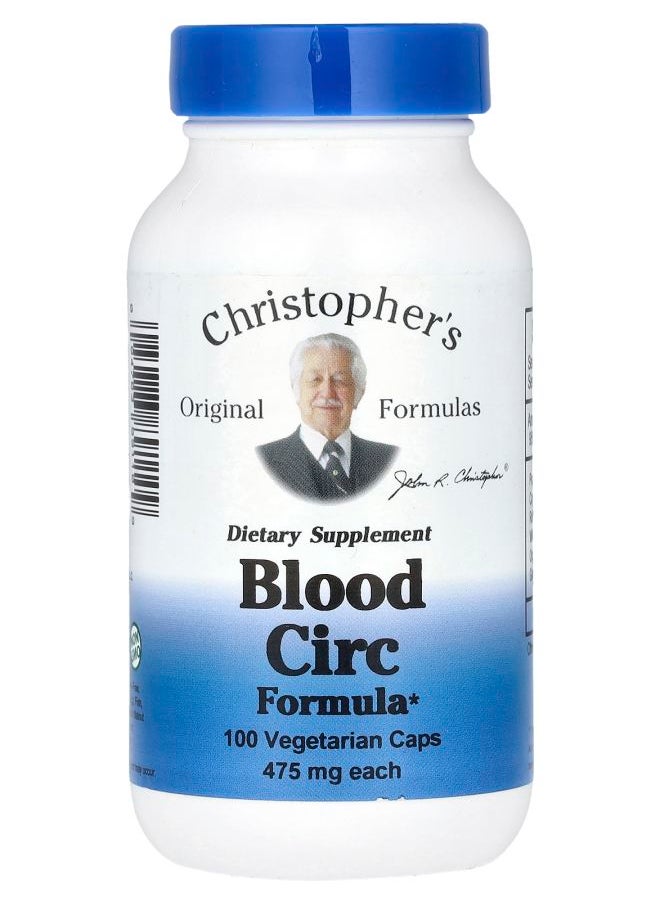 Christopher's Original Formulas Blood Circ Formula 950 mg 100 Vegetarian Caps (475 mg per Capsule) 