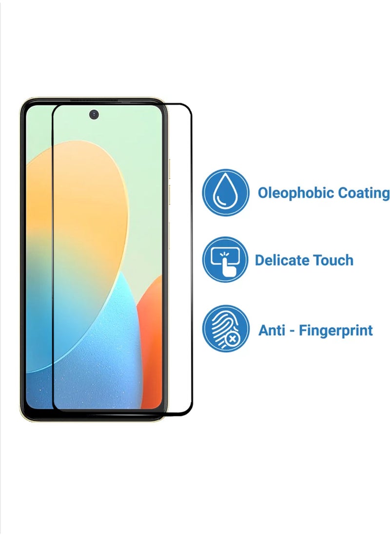 Tecno Spark Go 2024 Screen Protector - Edge to Edge Tempered Glass Screen Protector, High Transparency, Delicate Touch, Anti-Explosion, Smooth Arc Edges, Easy Installation