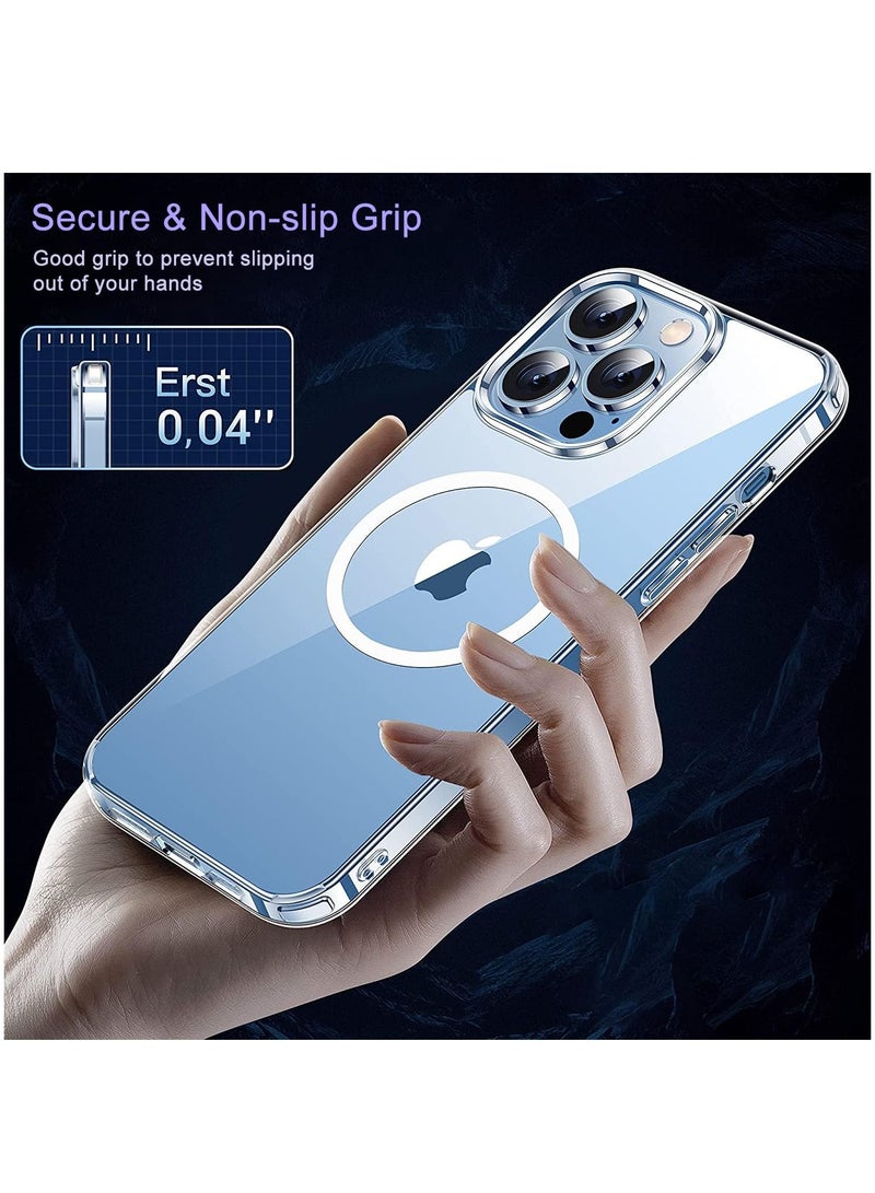 BORTONY Magnetic Case for iPhone 15 Pro Max Magsafe Cover Compatible with Magsafe Accessories Shockproof Anti Yellowing Transparent Slim Hard Back Protective Case Cover 6.7 Inch - Image 3