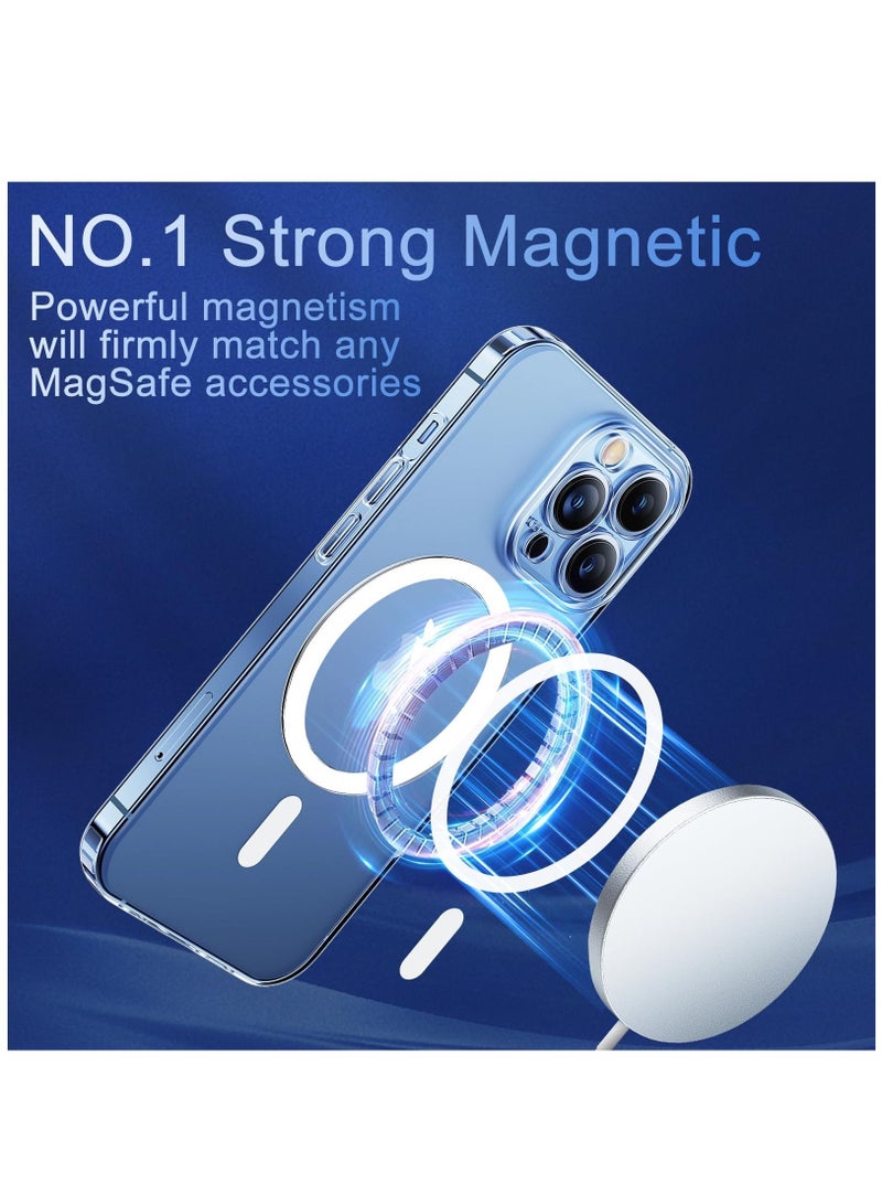 BORTONY Magnetic Case for iPhone 15 Pro Max Magsafe Cover Compatible with Magsafe Accessories Shockproof Anti Yellowing Transparent Slim Hard Back Protective Case Cover 6.7 Inch - Image 2