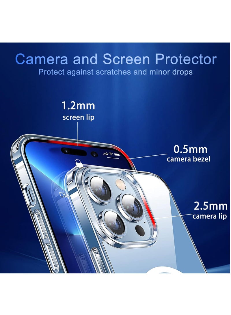 BORTONY Magnetic Case for iPhone 15 Pro Max Magsafe Cover Compatible with Magsafe Accessories Shockproof Anti Yellowing Transparent Slim Hard Back Protective Case Cover 6.7 Inch - Image 5