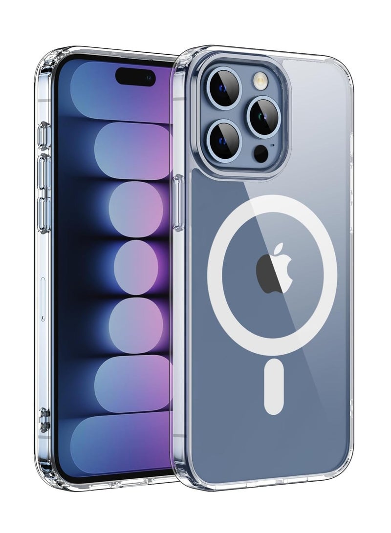 BORTONY Magnetic Case for iPhone 15 Pro Max Magsafe Cover Compatible with Magsafe Accessories Shockproof Anti Yellowing Transparent Slim Hard Back Protective Case Cover 6.7 Inch - Image 1