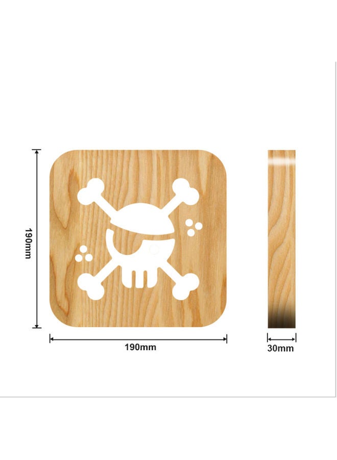 NIBEMINENT Pirate Shaped Hollow Table Lamp Brown 19x19cm - Image 3