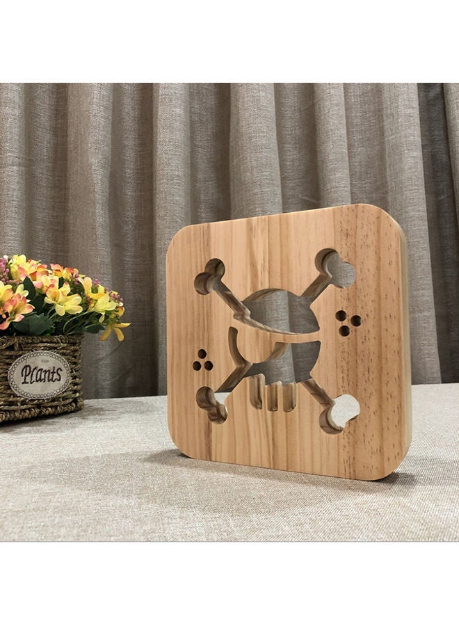 NIBEMINENT Pirate Shaped Hollow Table Lamp Brown 19x19cm - Image 2