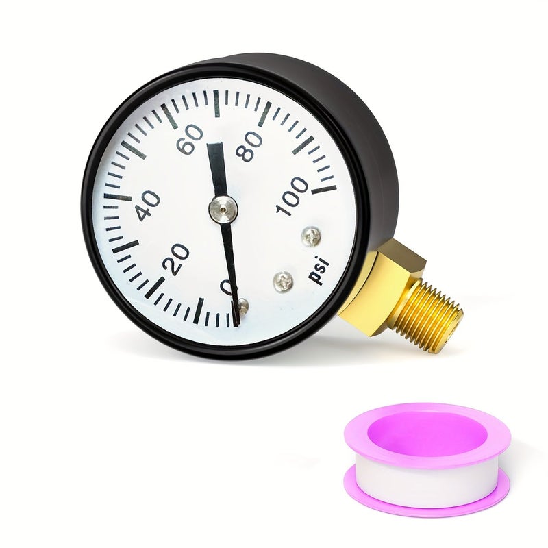 Pressure Gauge 100psi 15.43LBcm² 2inch Dial 14 NPT Copper Thread Metal - Image 2