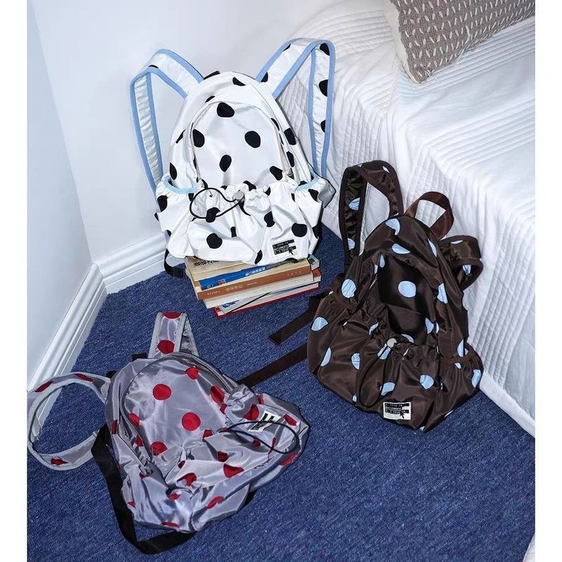 Lightweight Polka Dot Travel Backpack - Image 3