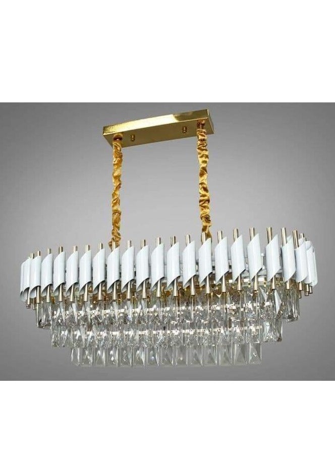 Generic 80 cm White Oval Chandelier, Elegant and Beautiful."  - Image 1