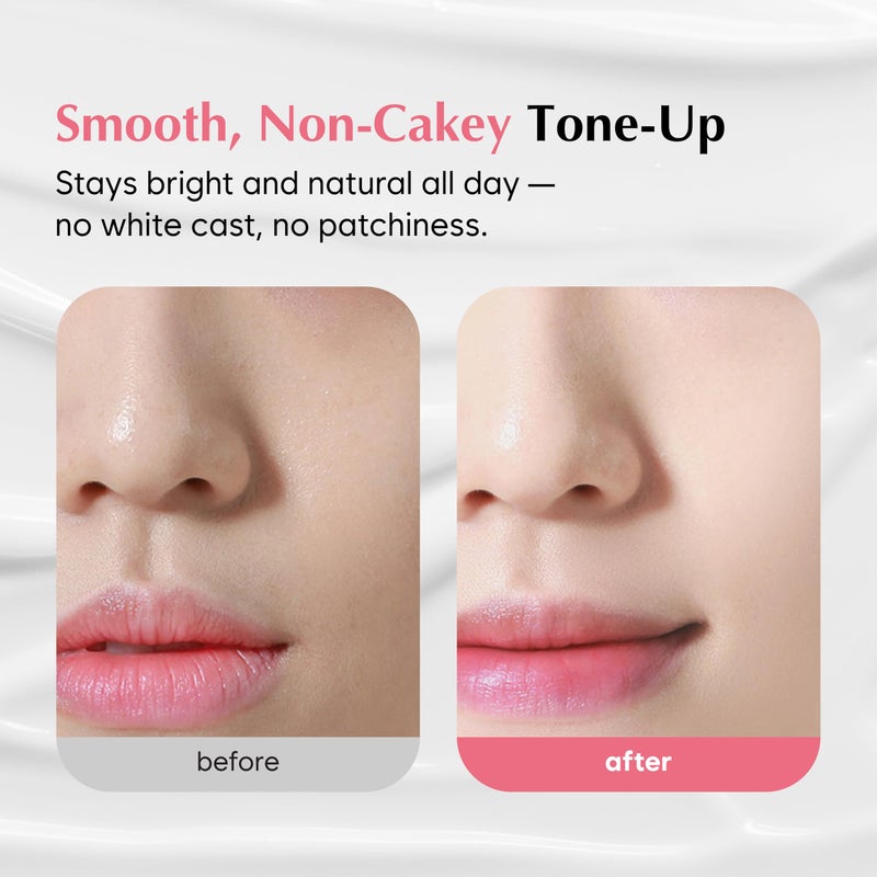 MIDHA RICE TONE UP CREAM, 1.69fl.oz/50ml, Even Skin Tone, Hydrating, Sheer, Natural Tone-Up, No Makeup Natural Tone, Ideal makeup Primer, Non-Sticky Finish, Vegan, Makeup Base - Image 4