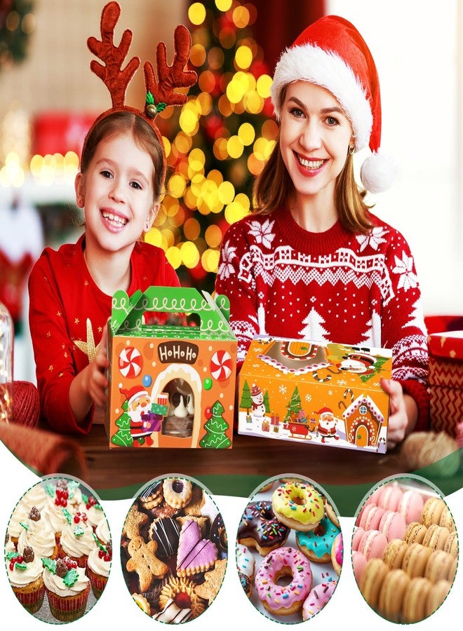 Cinnvoice 24 Pcs Christmas Cookie Boxes with Window Gingerbread House Boxes and Tags Strings Xmas Party Cupcake Candy Containers for Xmas Pastry Packaging Supplies - Image 3