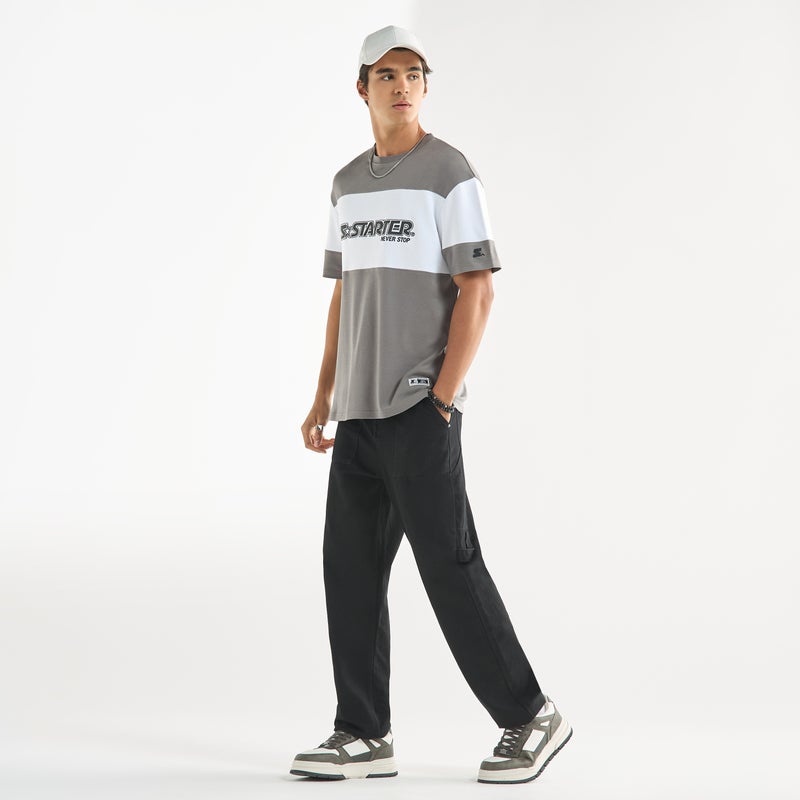 Starter Logo Print T-shirt with Short Sleeves and Crew Neck - Image 2