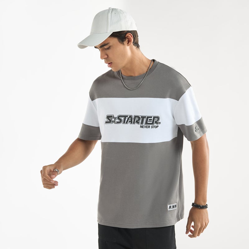 Starter Logo Print T-shirt with Short Sleeves and Crew Neck - Image 1