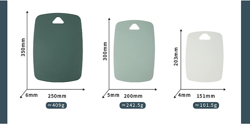 KASQUE Kitchen Cutting Board Set of 3 BPA Free Chopping Board Set Reversible Use Cutting Boards for Kitchen Dishwasher Safe Meat Cutting Board Veggies Green - Image 2