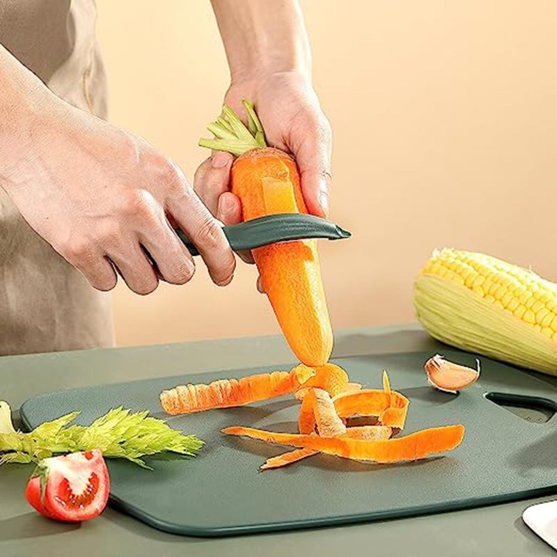 KASQUE Kitchen Cutting Board Set of 3 BPA Free Chopping Board Set Reversible Use Cutting Boards for Kitchen Dishwasher Safe Meat Cutting Board Veggies Green - Image 4