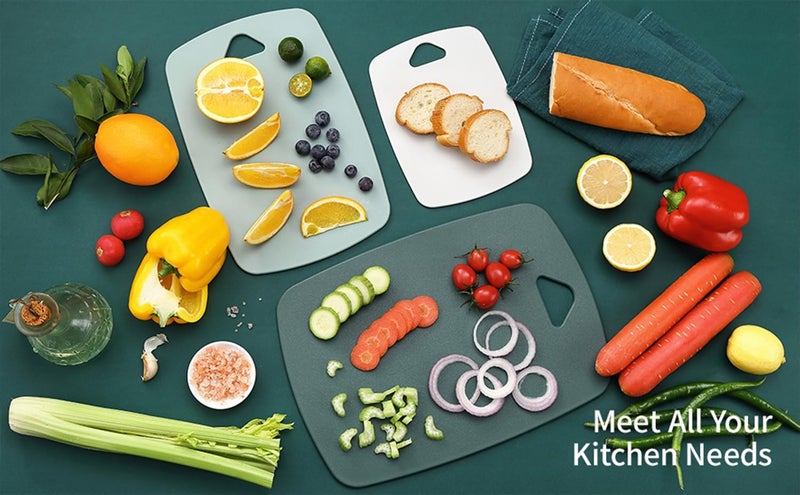KASQUE Kitchen Cutting Board Set of 3 BPA Free Chopping Board Set Reversible Use Cutting Boards for Kitchen Dishwasher Safe Meat Cutting Board Veggies Green - Image 5