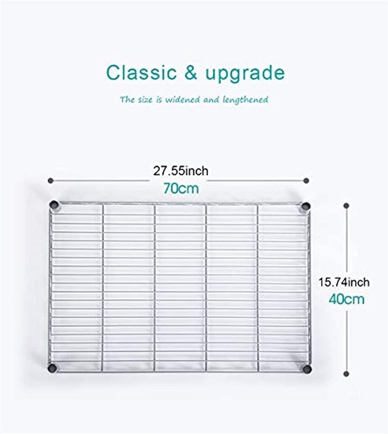 Solerconm 4-Tier Heavy Duty Shelving Unit,Carbon Steel Adjustable Rack(Silver) - Image 5