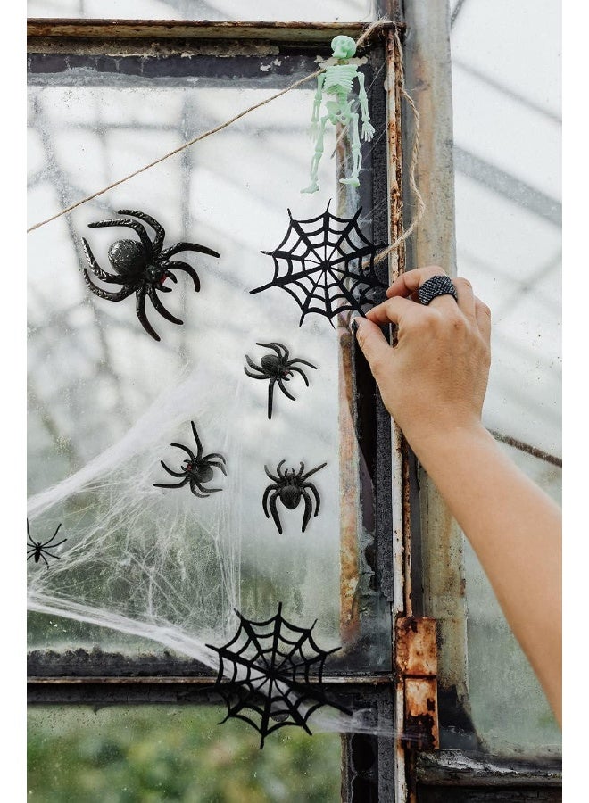 مجموعة ألعاب العناكب البرية - 12 قطعة من العناكب البلاستيكية الواقعية لتزيين الهالوين، المقالب، هدايا الحفلات ولعب الأطفال - Image 3