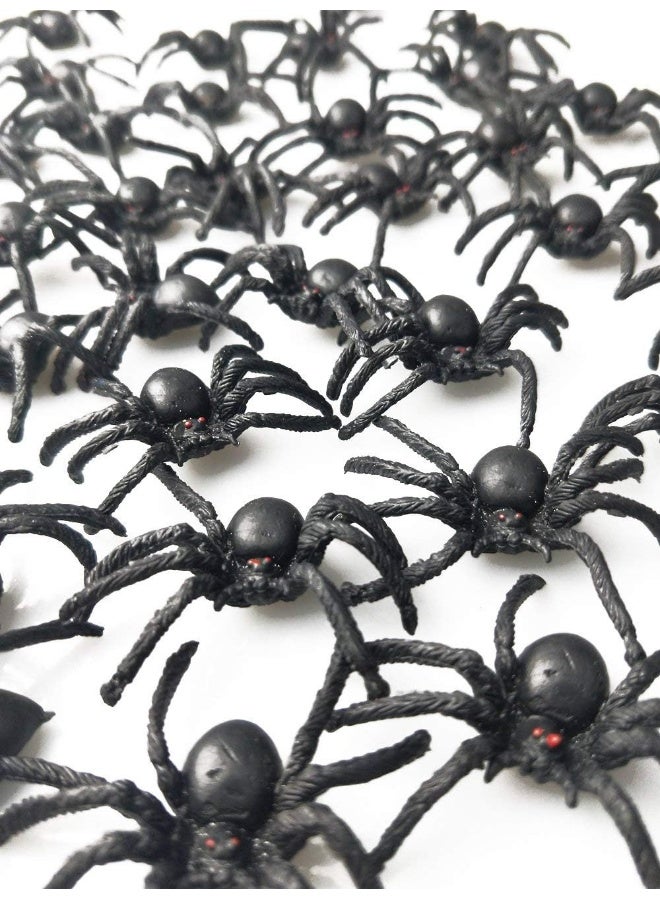 مجموعة ألعاب العناكب البرية - 12 قطعة من العناكب البلاستيكية الواقعية لتزيين الهالوين، المقالب، هدايا الحفلات ولعب الأطفال - Image 4